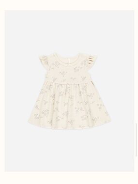 Quincy Mae Flutter Sleeve Dress — Blue Ditsy, 18-24 m